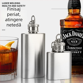 Dashun flască din oțel inoxidabil pentru camping, cu breloc, 1-2 oz