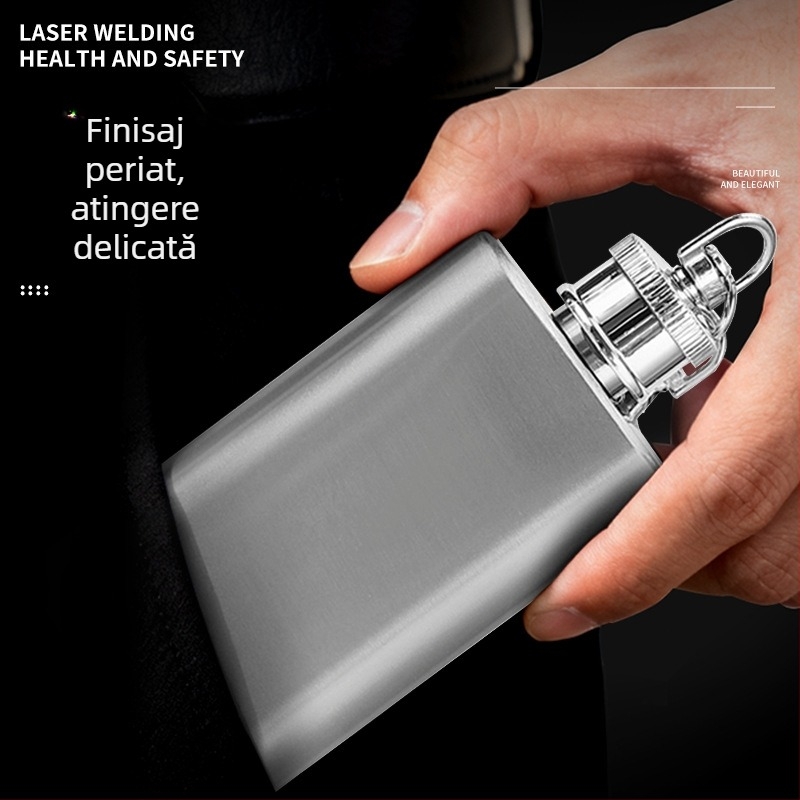 Dashun flască din oțel inoxidabil pentru camping, cu breloc, 1-2 oz