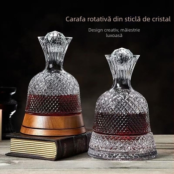 Decantor de vin din cristal, rotativ, design inspirat de giroscop, lux pentru uz casnic, 1000 ml+