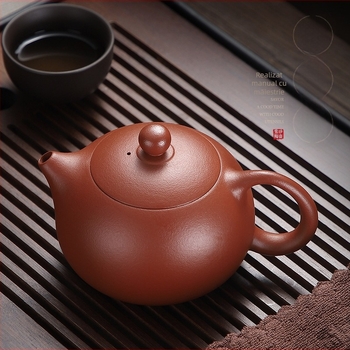 Ceainic Dahongpao Xishi, lut purpurie, lucrat manual, stil Fengming, pentru prepararea ceaiului, diverse dimensiuni, glazură albastru-albă