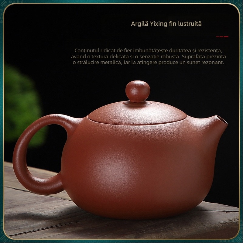 Ceainic Dahongpao Xishi, lut purpurie, lucrat manual, stil Fengming, pentru prepararea ceaiului, diverse dimensiuni, glazură albastru-albă
