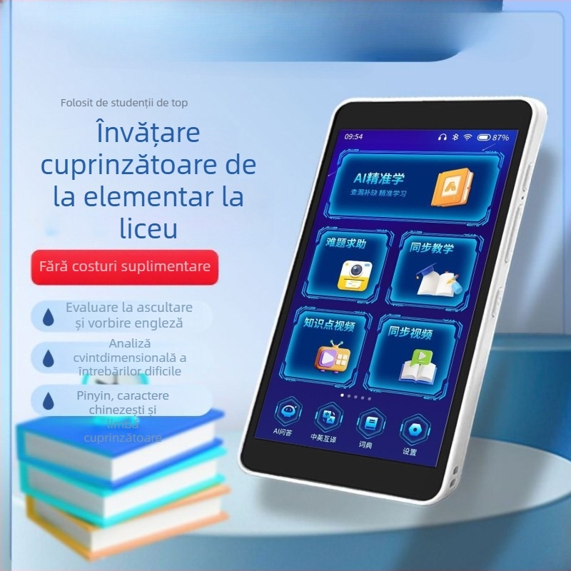 Dispozitiv AI de buzunar pentru învățarea limbii engleze, a cincea generație, cu funcție de repetare și redare audio pentru ascultare, tabletă pentru elevi