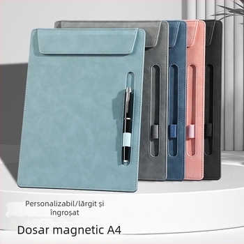 Mapă din piele A4 cu logo personalizat pentru conferințe, bloc de notițe și suport pentru pahar