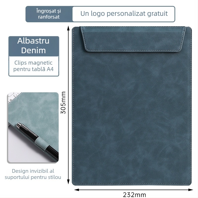 Mapă din piele A4 cu logo personalizat pentru conferințe, bloc de notițe și suport pentru pahar