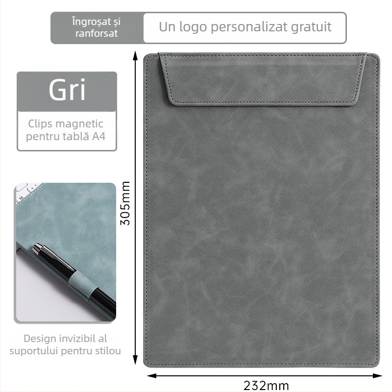 Mapă din piele A4 cu logo personalizat pentru conferințe, bloc de notițe și suport pentru pahar