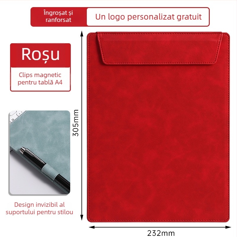 Mapă din piele A4 cu logo personalizat pentru conferințe, bloc de notițe și suport pentru pahar