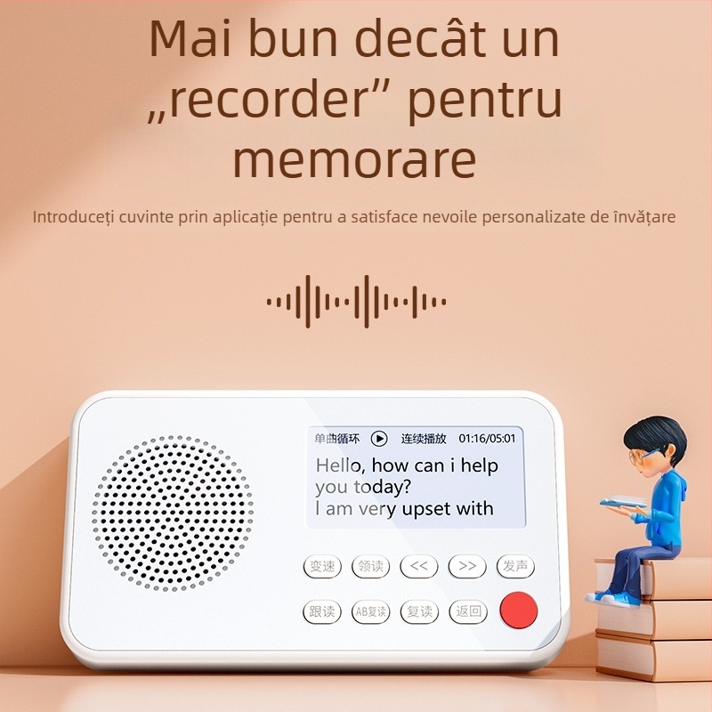 Famous School Hall dispozitiv de învățare a limbii engleze pentru ascultare, sincronizat cu manualele, MP3 înregistrator portabil și player, model K15