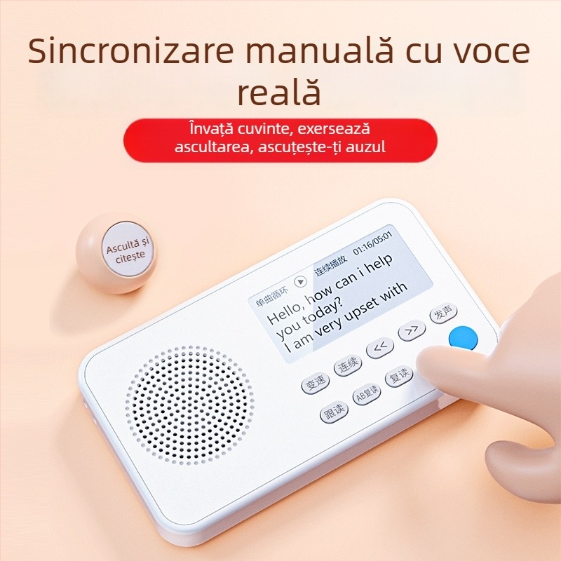 Famous School Hall dispozitiv de învățare a limbii engleze pentru ascultare, sincronizat cu manualele, MP3 înregistrator portabil și player, model K15