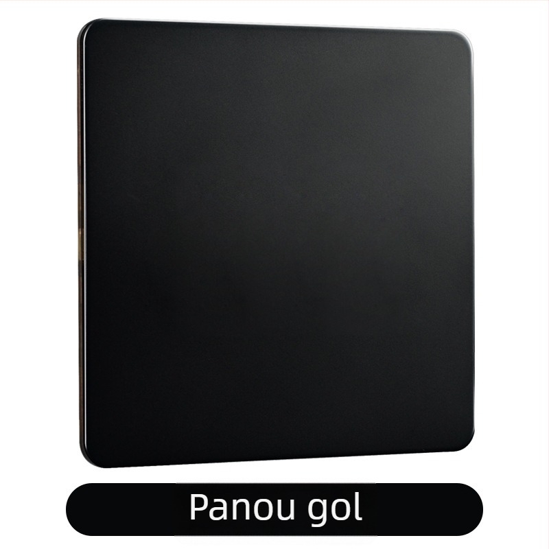 Panou întrerupător din alamă cu levier, stil retro-industrial, soclu metalic negru, 86x86 mm