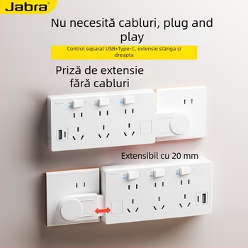 Convertor priză de perete USB cu mai multe prize, prelungitor multifuncțional
