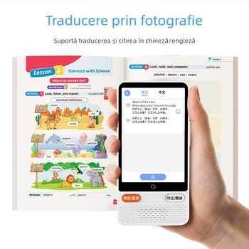 Dispozitiv de învățare cu ecran de 3,52 inch, funcție de repetare, tutoriale video pentru învățământ primar până la liceu, captură foto, căutare de întrebări, ecran tactil, protecție oculară, funcții inteligente