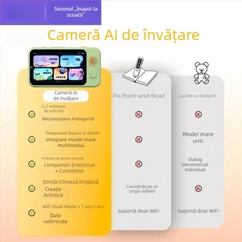 Mașină de învățare AI pentru copii, dispozitiv de învățare și exercițiu cu inteligență artificială, cameră de recunoaștere a imaginilor, jucărie educativă de povești