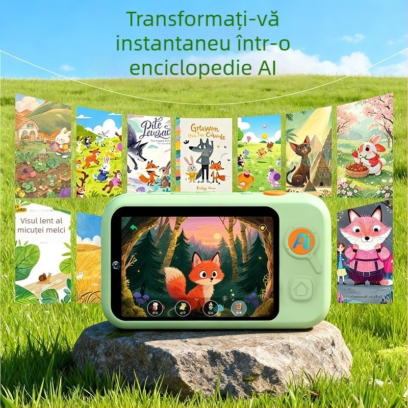 Mașină de învățare AI pentru copii, dispozitiv de învățare și exercițiu cu inteligență artificială, cameră de recunoaștere a imaginilor, jucărie educativă de povești