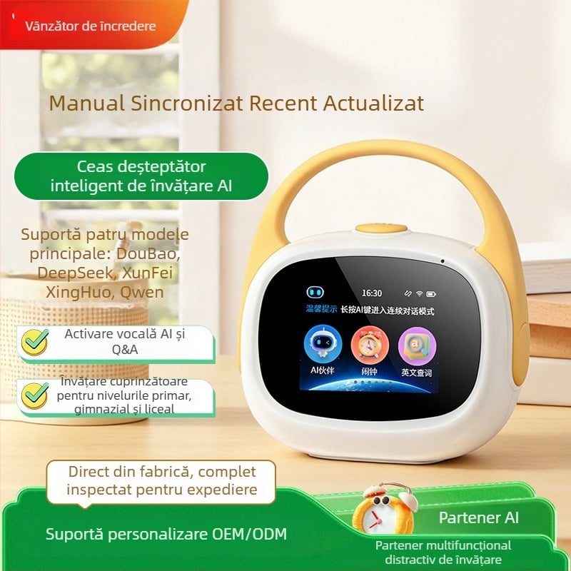 Time Treasure ceas inteligent pentru copii cu AI – trezire și învățare interactivă