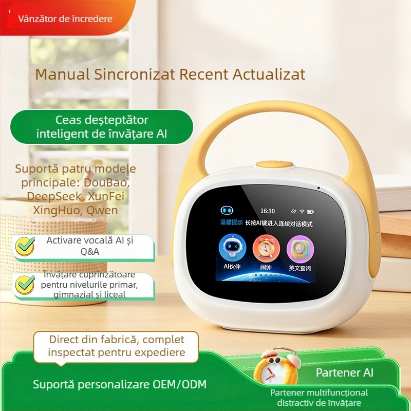Time Treasure ceas inteligent pentru copii cu AI – trezire și învățare interactivă