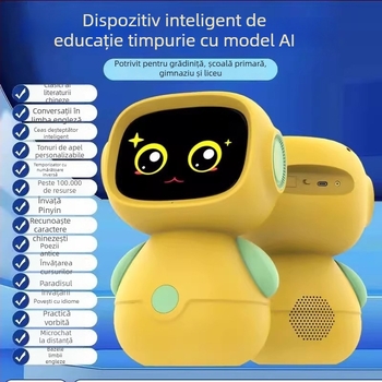 Dispozitiv educațional pentru copii cu ecran tactil pentru învățare, ceas inteligent Wi‑Fi și robot de conversație cu model AI avansat
