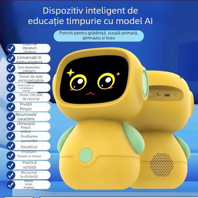 Dispozitiv educațional pentru copii cu ecran tactil pentru învățare, ceas inteligent Wi‑Fi și robot de conversație cu model AI avansat