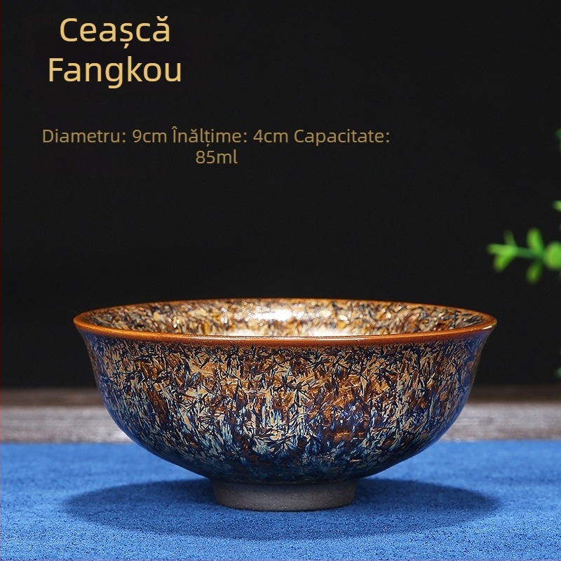 Ceșuță de ceai placată cu aur, ceramică, pentru uz casnic, lucrată manual, personalizabilă, în set cadou pentru sănătate