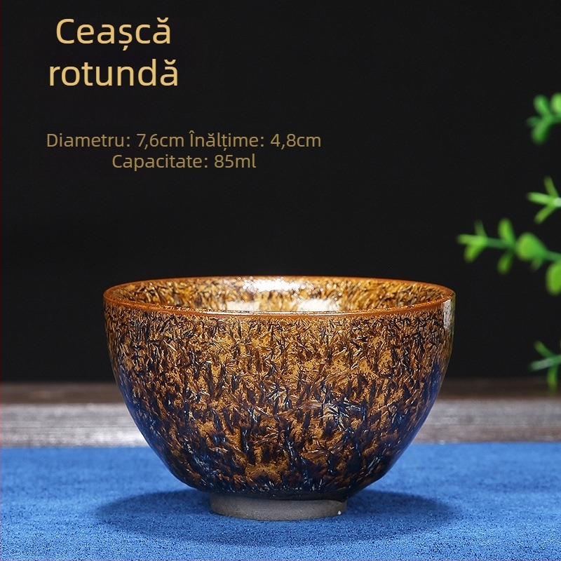 Ceșuță de ceai placată cu aur, ceramică, pentru uz casnic, lucrată manual, personalizabilă, în set cadou pentru sănătate