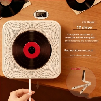 CD player cu carcasă transparentă, personalizat, cu sunet stereo, dispozitiv de repetare a limbii engleze pentru elevi