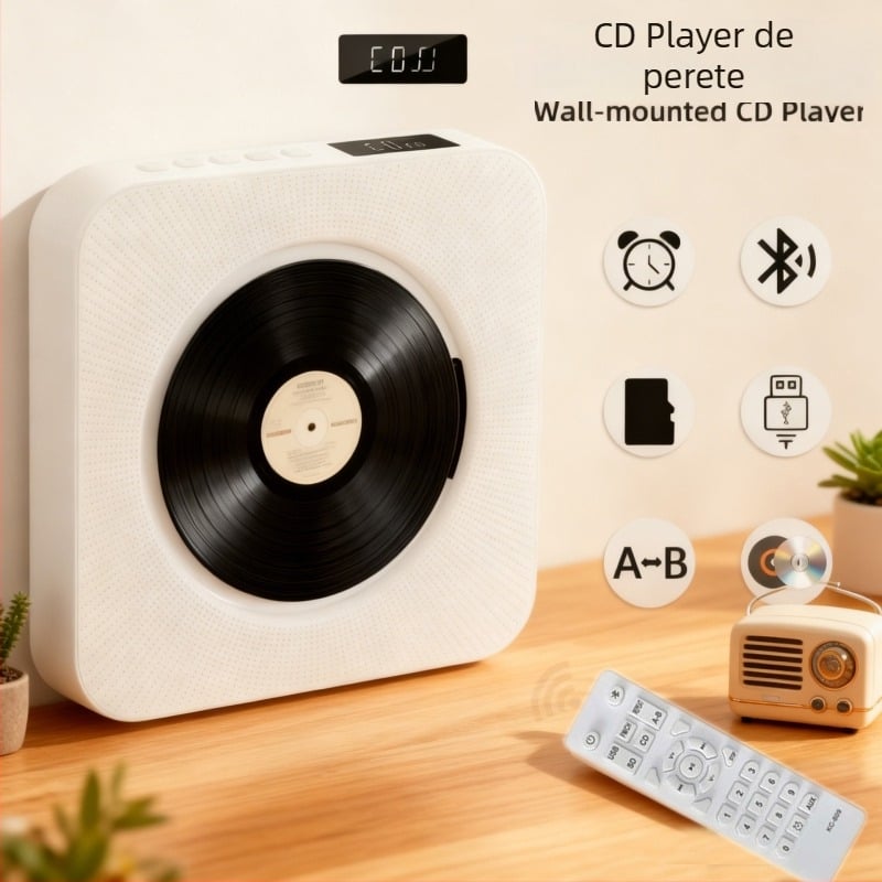 CD player cu carcasă transparentă, personalizat, cu sunet stereo, dispozitiv de repetare a limbii engleze pentru elevi