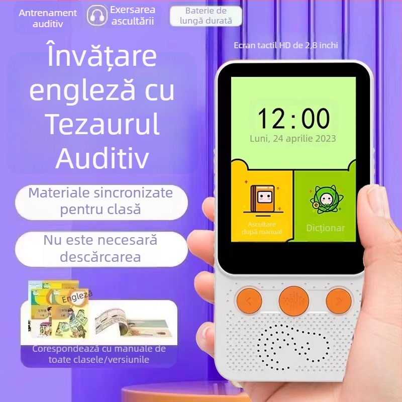 Dispozitiv portabil de învățare a limbii engleze pentru repetare: ascultare vocabular și exerciții pentru elevi de la gimnaziu la liceu