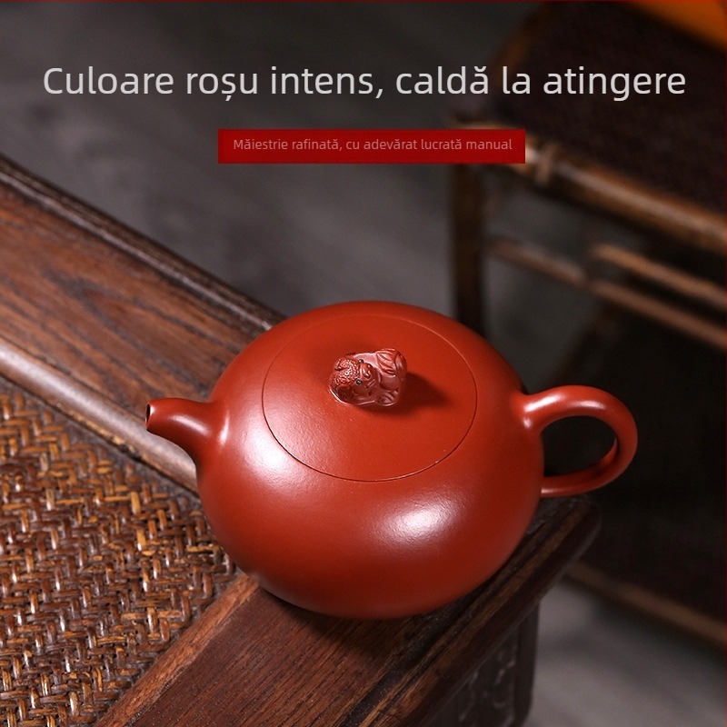 Ceainic Yixing din lut purpuriu, lucrat manual – set Kung Fu pentru ceai, stil Dahongpao