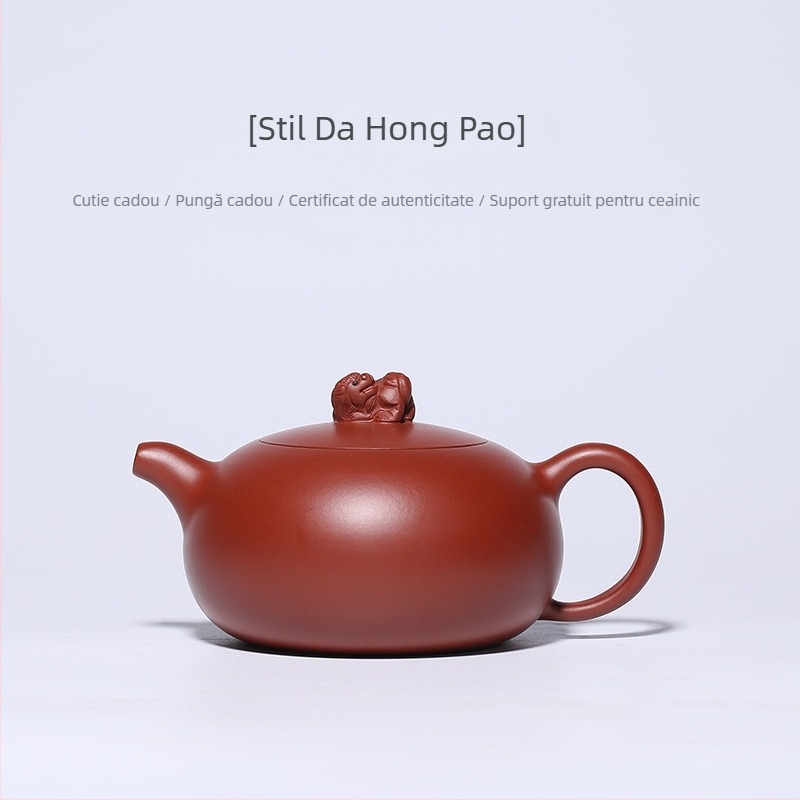 Ceainic Yixing din lut purpuriu, lucrat manual – set Kung Fu pentru ceai, stil Dahongpao