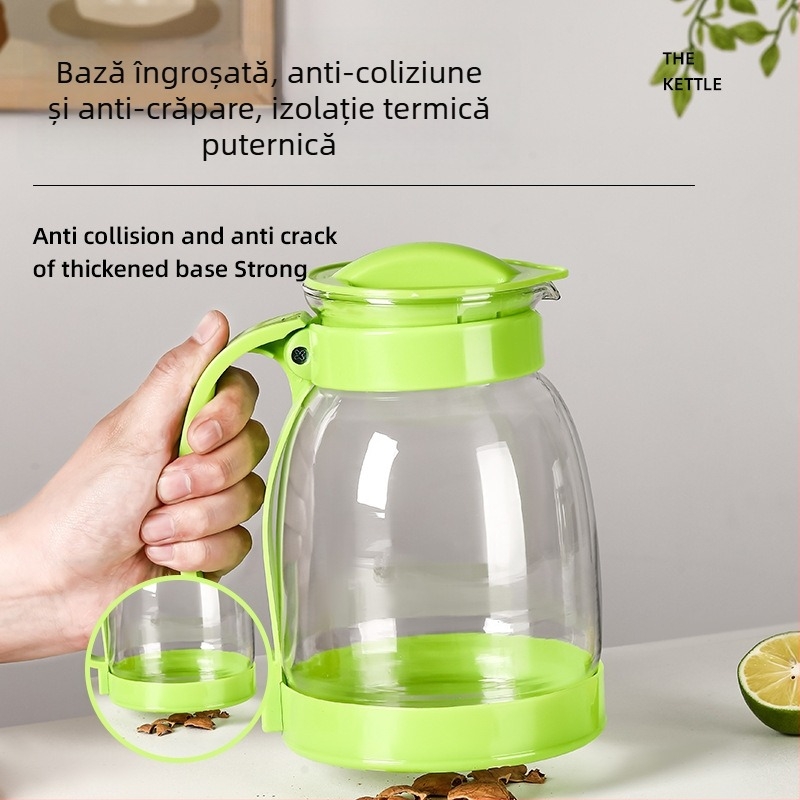 Set ceainic din sticlă, capacitate mare – rezistent la temperaturi înalte, pentru uz casnic