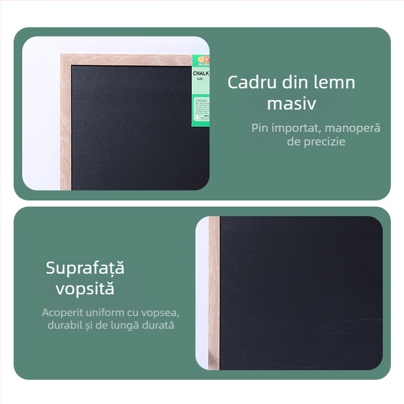 tablă de scris din MDF/lemn masiv, nemagnetică, pentru birou, predare și întâlniri; tablă de mesaje și desen pentru copii