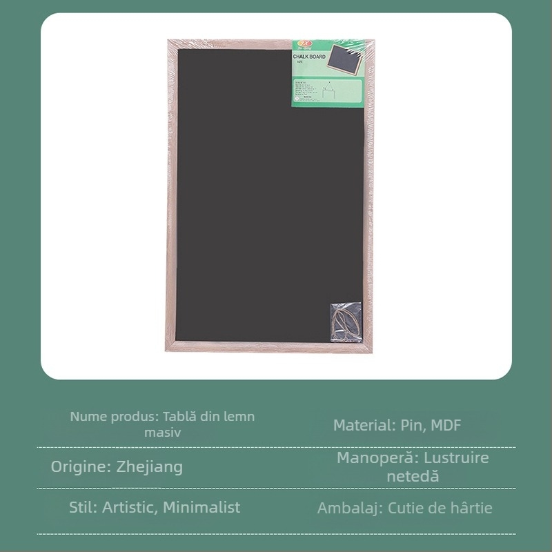 tablă de scris din MDF/lemn masiv, nemagnetică, pentru birou, predare și întâlniri; tablă de mesaje și desen pentru copii