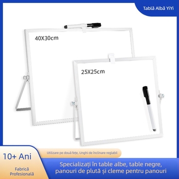 Tablă albă de birou cu suport, tablă magnetică metalică cu două fețe pentru birou, predare, casă și copii