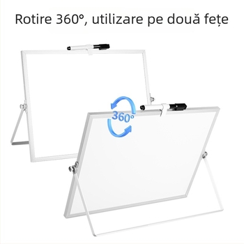Tablă albă de birou cu suport, tablă magnetică metalică cu două fețe pentru birou, predare, casă și copii