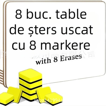 tablă dublă pentru copii, ștergătoare, ne-magnetică, educațională, pentru uz casnic, de masă, portabilă, albă