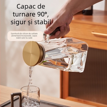 Cană de apă rece din sticlă borosilicată, rezistentă la temperaturi înalte, capacitate mare, pentru sucuri și băuturi, utilizare casnică
