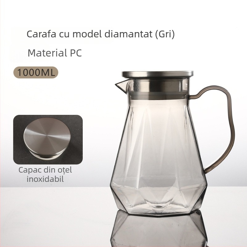 Ceainic din policarbonat și cană acrilică – durabil la temperaturi înalte, ceainic pentru ceai, cană pentru sucuri, cană pentru apă rece, portabil, de calitate alimentară, pentru restaurante și uz casnic