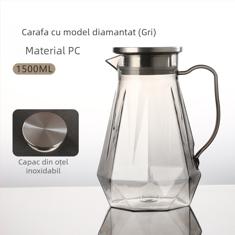 Ceainic din policarbonat și cană acrilică – durabil la temperaturi înalte, ceainic pentru ceai, cană pentru sucuri, cană pentru apă rece, portabil, de calitate alimentară, pentru restaurante și uz casnic