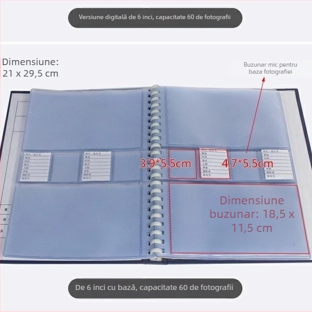 Album foto arhiv gri pentru dimensiuni de 5, 6, 7 și 9 inch – cutie de inginerie pentru stocare CD, standard național