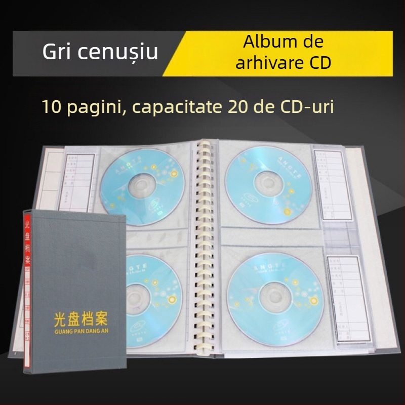 Album foto arhiv gri pentru dimensiuni de 5, 6, 7 și 9 inch – cutie de inginerie pentru stocare CD, standard național