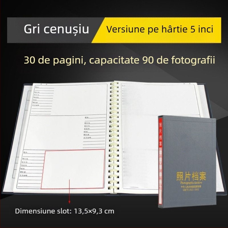 Album foto arhiv gri pentru dimensiuni de 5, 6, 7 și 9 inch – cutie de inginerie pentru stocare CD, standard național