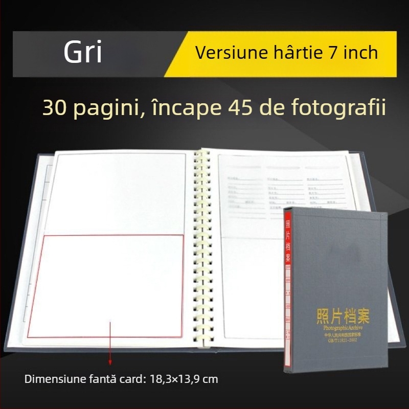 Album foto arhiv gri pentru dimensiuni de 5, 6, 7 și 9 inch – cutie de inginerie pentru stocare CD, standard național