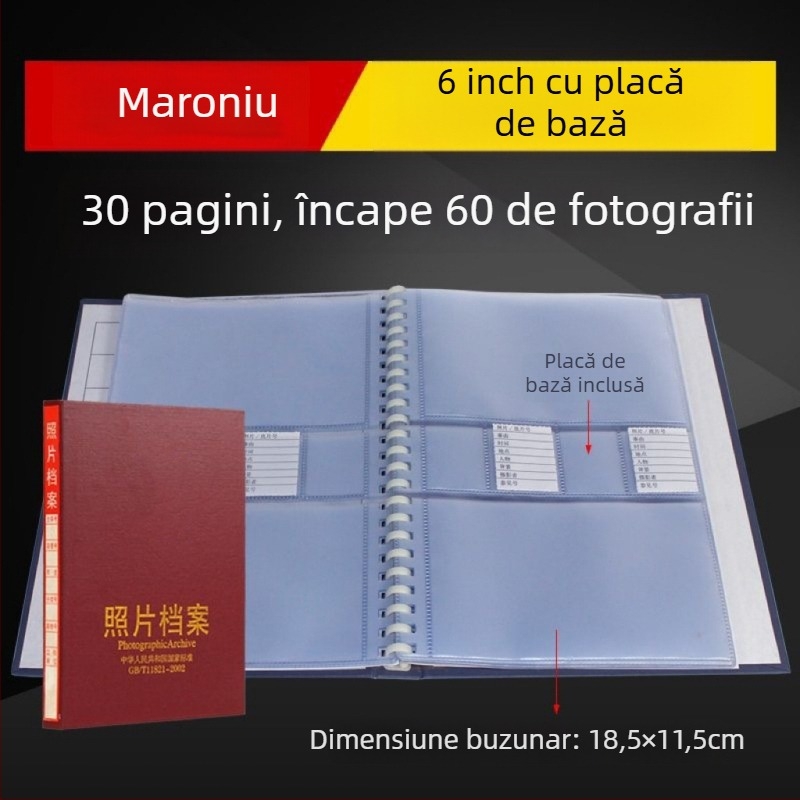 Album foto arhiv gri pentru dimensiuni de 5, 6, 7 și 9 inch – cutie de inginerie pentru stocare CD, standard național