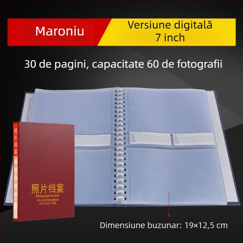 Album foto arhiv gri pentru dimensiuni de 5, 6, 7 și 9 inch – cutie de inginerie pentru stocare CD, standard național