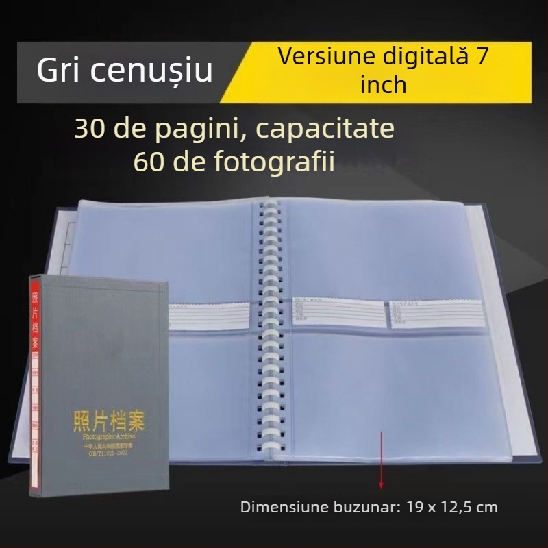 Album foto arhiv gri pentru dimensiuni de 5, 6, 7 și 9 inch – cutie de inginerie pentru stocare CD, standard național