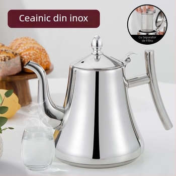 Ceainic din oțel inoxidabil cu filtru, pentru restaurante și hoteluri, compatibil cu plita cu inducție, ceainic de casă pentru infuzare ceai, ceainic pentru ceai de flori