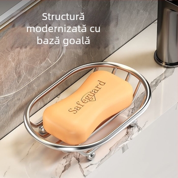 Suport de săpun din oțel inoxidabil pentru baie, cu drenaj, design decupat, raft de masă pentru depozitare, farfurie de săpun