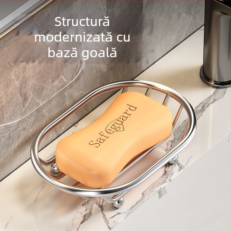 Suport de săpun din oțel inoxidabil pentru baie, cu drenaj, design decupat, raft de masă pentru depozitare, farfurie de săpun