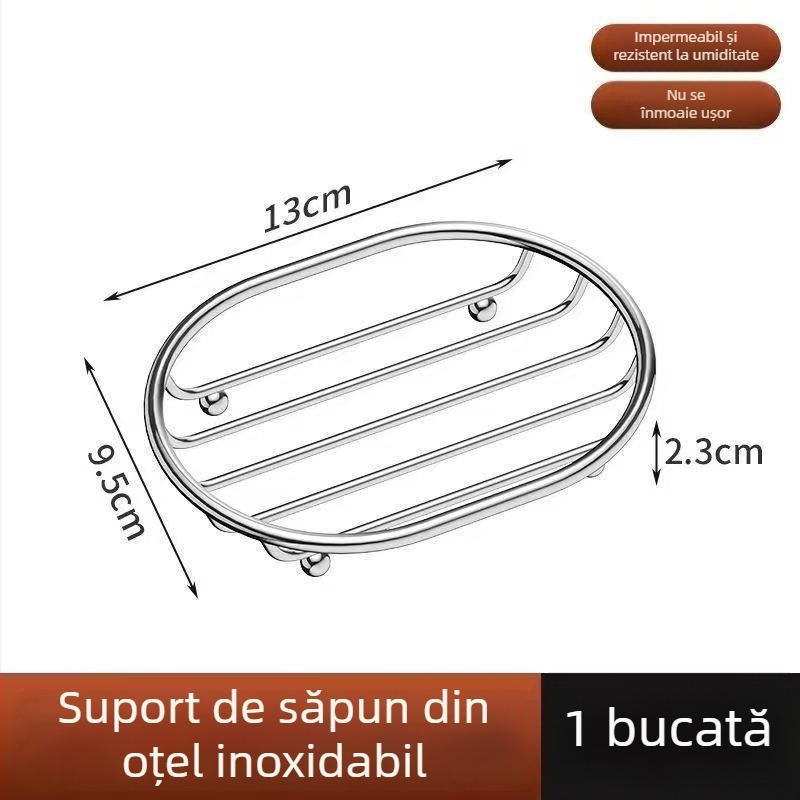 Suport de săpun din oțel inoxidabil pentru baie, cu drenaj, design decupat, raft de masă pentru depozitare, farfurie de săpun