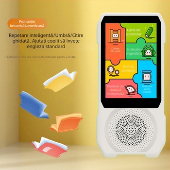 Dispozitiv portabil de învățare a limbilor cu translator, practică orală și auditivă, bibliotecă vastă de materiale didactice și funcție de repetare