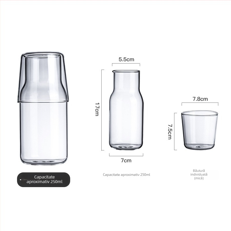 Ceainic din sticlă borosilicată, pentru uz casnic, rezistent la temperaturi, pentru o singură porție, pentru apă caldă și rece, design modern minimalist